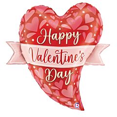 27" Satin Valentine Ornate Banner Heart