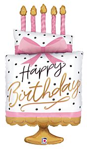 35" Pink Bow Birthday Cake