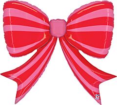 41" Striped Red Bow