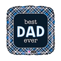 18" Best Dad Ever Plaid
