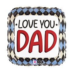 18" Love You Dad Argyle