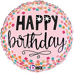 18" Pink Confetti Birthday