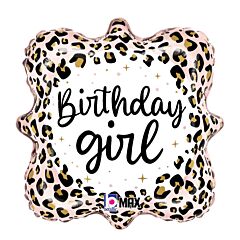 18" Satin Leopard Birthday Girl