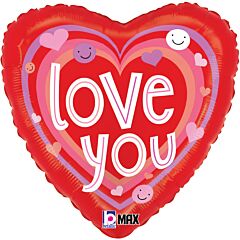18" Smiley Love Hearts