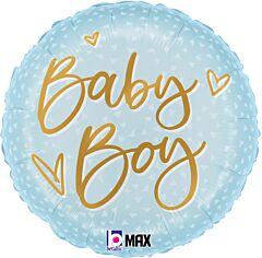 18" Satin Boy Gold Script