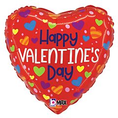 18" Valentine Colorful Hearts