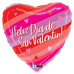 18" San Valentin Rayas de Color