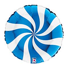 18" Swirly White and Blue