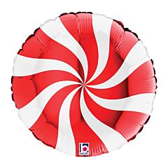 18" Swirly White and Red