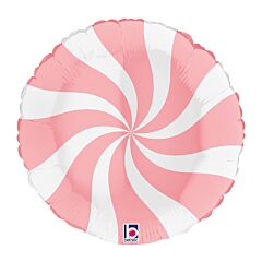 18" Swirly White and Matte Pink