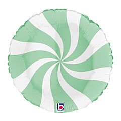 18" Swirly White and Matte Green