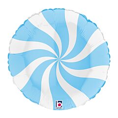 18" Swirly White and Matte Blue