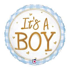 18" Baby Boy Gingham