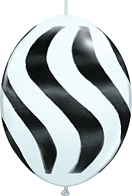 12" Qlink White Latex - Black Wavy Stripes