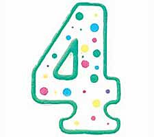 Dot Number Candle  No. 4