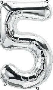 34" Number 5 - Silver