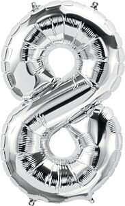 34" Number 8 - Silver