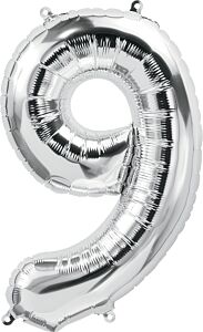 34" Number 9 - Silver