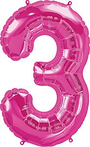 34" Number 3 - Pink