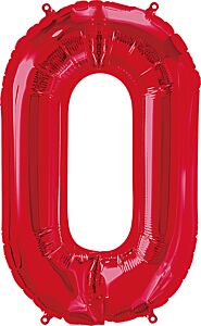 34" Number 0 - Red