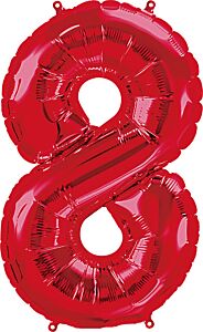 34" Number 8 - Red