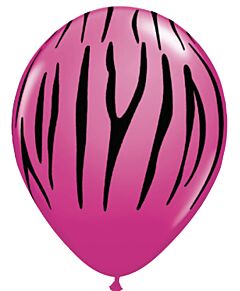 5" Qualatex Wild Berry Zebra Print Latex