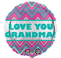17" Love You Grandma Chevron