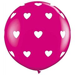 3' Big Hearts-A-Round Latex - Wild Berry