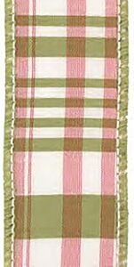 10yd No9 Grye Pink Green Ribbon