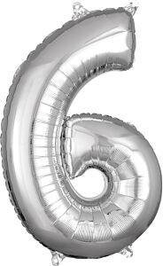 26" Number 6 Silver