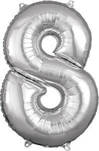 26" Number 8 Silver