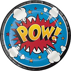 7" Super Hero Plate - 8ct