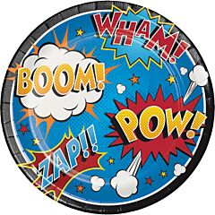 9" Super Hero Plate - 8ct