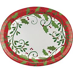 Holiday Holly - Oval Platter 8Ct