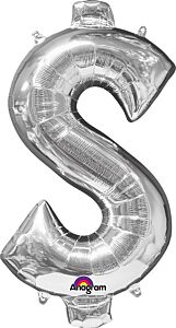 40" Anagram Symbol Dollar Sign Silver