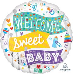 17" Welcome Sweet Baby Flags