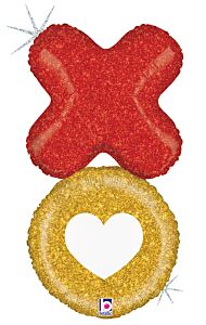 36" Glittering XO Holographic