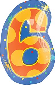 20" Number 6 Confetti Dots