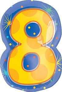 20" Number 8 Confetti Dots