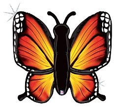 46" Rad Butterfly Holographic Orange