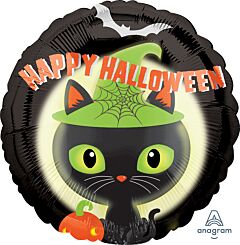 17" Halloween Black Kitty