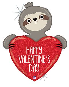 35" Valentine Sloth Holographic