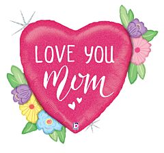 35" Pastel Floral Mom Holographic