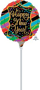 4" Happy New Year Streamers/Stripes