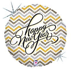 18" Metallic Chevron New Year Holographic