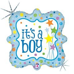 18" Its a Boy Stars Holographic
