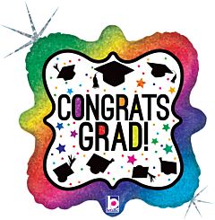 18" Rainbow Grad Hats Holographic