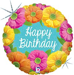 18" Bright Birthday Blooms Holographic
