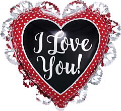 23" I Love You White Dots