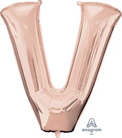 32" Anagram Letter V Rose Gold